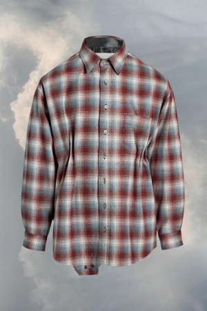 Maison Margiela Pendleton Playsuit Shirt Röda Grå | SE_MM37179