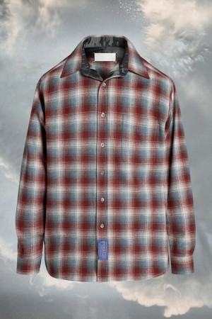 Maison Margiela Pendleton Wool Shirt Röda Svarta | SE_MM66970