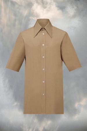 Maison Margiela Point Collar Shirt Khaki | SE_MM62874