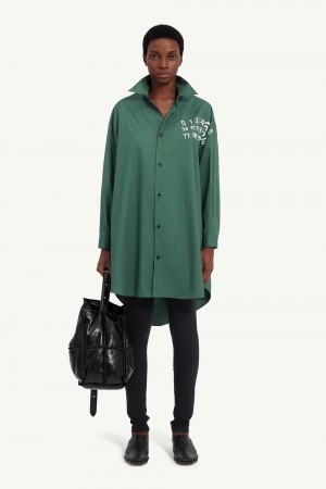 Maison Margiela Poplin Shirt Dress Gröna | SE_MM30196