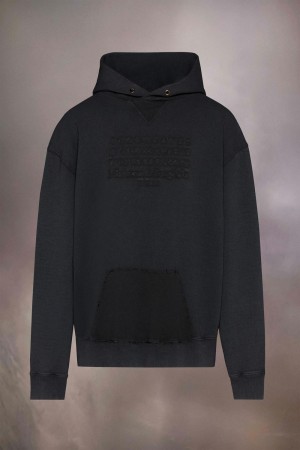 Maison Margiela Reverse Logo Hooded Sweatshirt Svarta | SE_MM19801