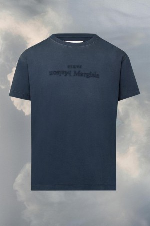 Maison Margiela Reverse Logo T-shirt Blå | SE_MM20963