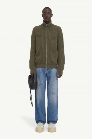 Maison Margiela Ribbed Cotton Jacket Gröna | SE_MM89110