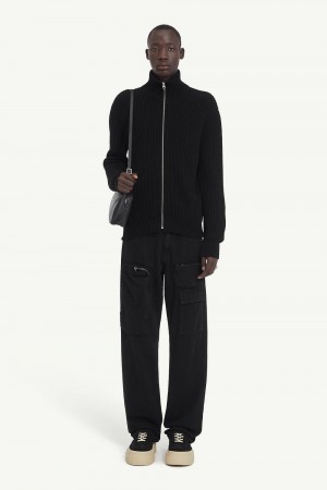 Maison Margiela Ribbed Knit Sportsjacket Svarta | SE_MM29056