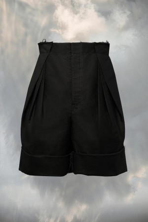 Maison Margiela Satin Cotton Shorts Svarta | SE_MM39122