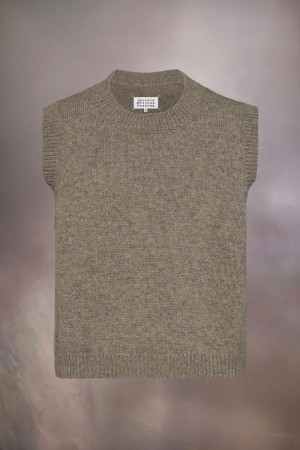 Maison Margiela Shetland Wool Knit Tank Gröna | SE_MM33114