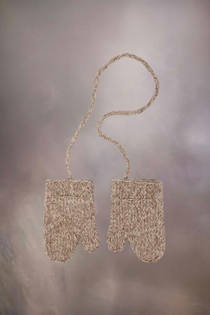 Maison Margiela Shetland Wool Mittens Beige | SE_MM91735