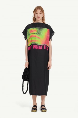 Maison Margiela Silk Midi Dress Svarta | SE_MM61712