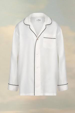 Maison Margiela Silk Poplin Shirt Vita | SE_MM33242