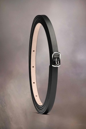 Maison Margiela Slim Leather Belt Svarta | SE_MM99958