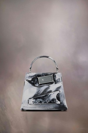 Maison Margiela Snatched Handbag Bianchetto Small Blå Svarta | SE_MM28487