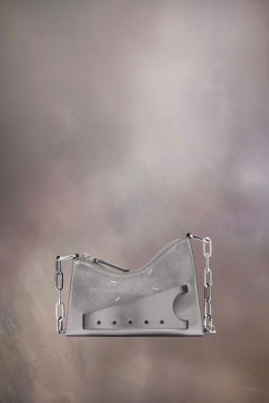 Maison Margiela Snatched Hobo Micro Silver | SE_MM67210