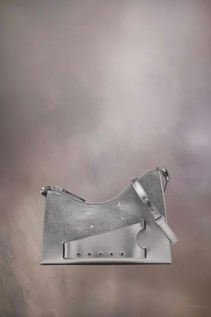 Maison Margiela Snatched Hobo Small Silver | SE_MM83644