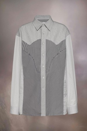 Maison Margiela Stripe Yoke Shirt Grå | SE_MM38681