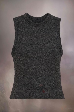 Maison Margiela Summer Shetland Knit Tank Svarta | SE_MM40752