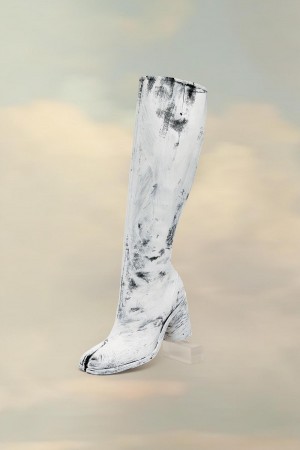 Maison Margiela Tabi Bianchetto Knee-high Boots Vita | SE_MM88735