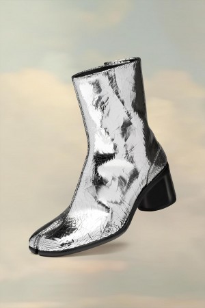 Maison Margiela Tabi Broken Mirror Boots Silver | SE_MM58011