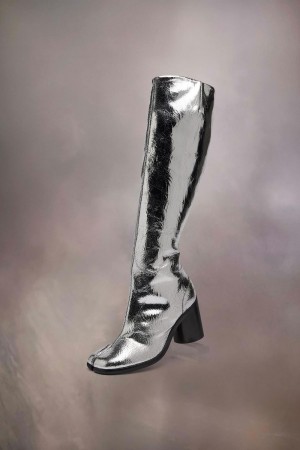 Maison Margiela Tabi Broken Mirror Boots Silver | SE_MM31046
