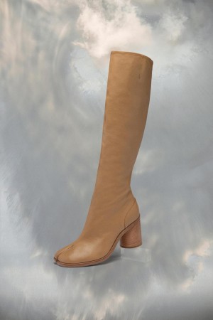 Maison Margiela Tabi Knee-high Boots Beige | SE_MM13058