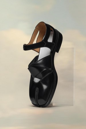 Maison Margiela Tabi Leather Sandals Svarta | SE_MM98701