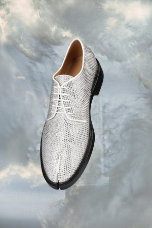 Maison Margiela Tabi Rhinestone Lace-up Silver | SE_MM26825