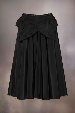 Maison Margiela Taffeta Midi Skirt Svarta | SE_MM16783