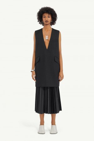 Maison Margiela Tailoring Wool Mini Dress Svarta | SE_MM96717