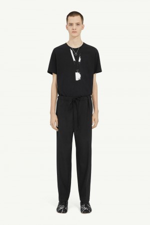 Maison Margiela Tapered Leg Tailoring Wool Trousers Svarta | SE_MM24797
