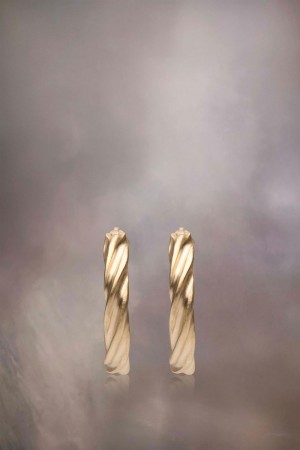 Maison Margiela Timeless Hoop Earrings Guld | SE_MM33701