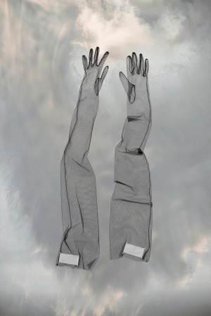 Maison Margiela Tulle Gloves Grå | SE_MM45069