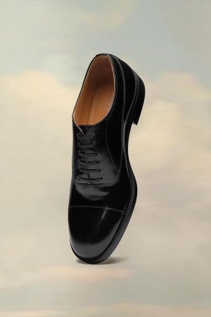 Maison Margiela Waxed Leather Shoes Svarta | SE_MM66730