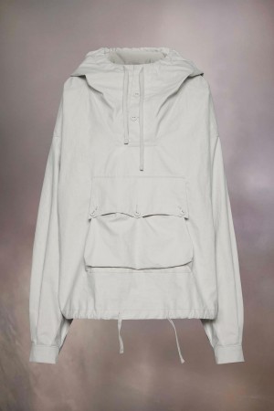Maison Margiela Waxed Rubber Hooded Windbreaker Grå | SE_MM99286