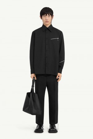 Maison Margiela Zip Shirt Svarta | SE_MM42949